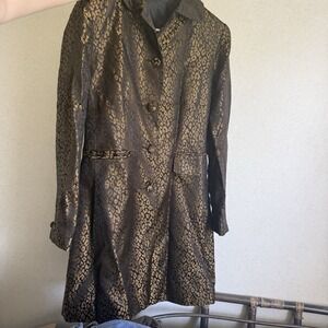 VTG Georgiou Studio Women's Size 4 Duster Blazer Jacket Cheetah Leopard Print